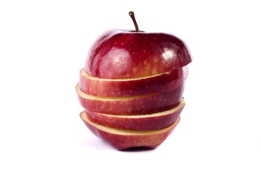 Kırmızı elma dilimli