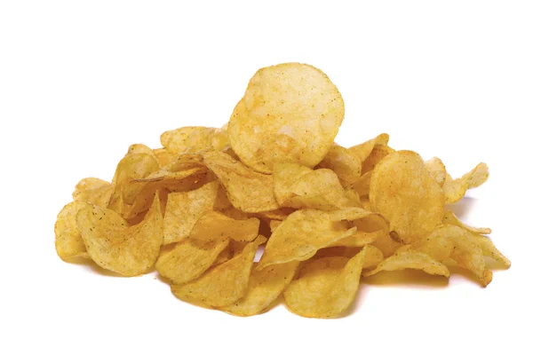 Gelbe Kartoffelchips — Stockfoto