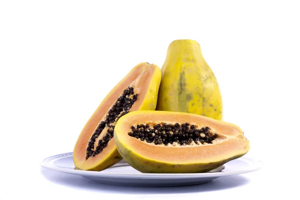Fructe de papaya felii — Fotografie, imagine de stoc
