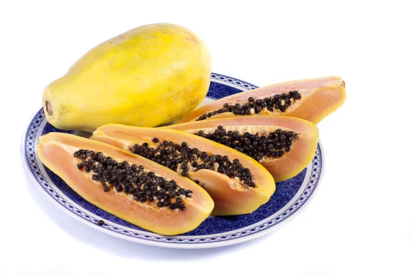 Frutas de mamão cortadas — Fotografia de Stock
