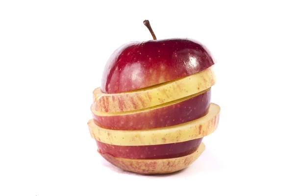Rött äpple skivat — Stockfoto