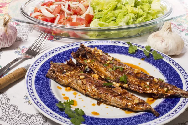 stock image Wahoo grilled fish meal