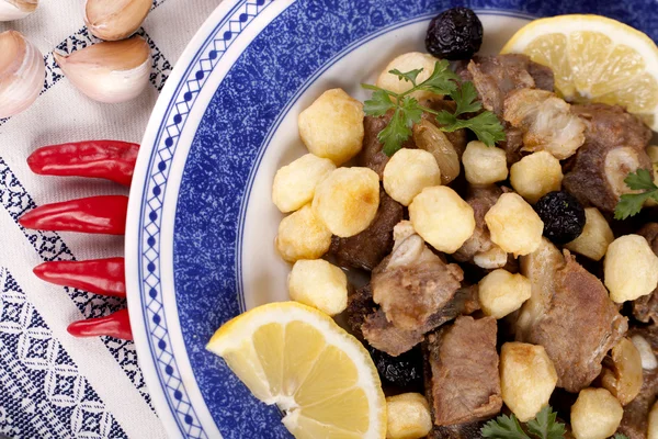 stock image Cooked meat with potatoes