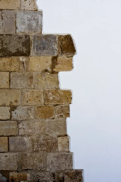 Brick wall versus white painted — Stock Photo, Image