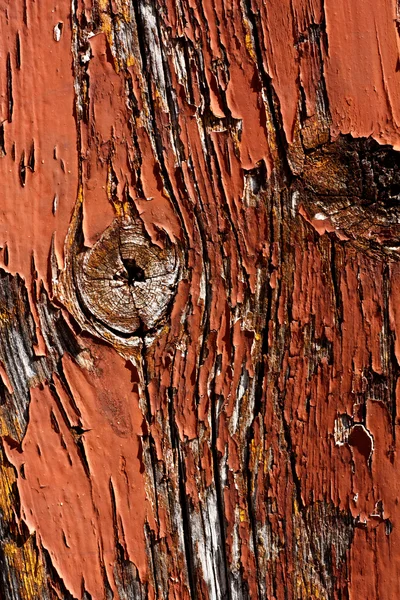 Holzstruktur mit abgeblätterter Farbe — Stockfoto