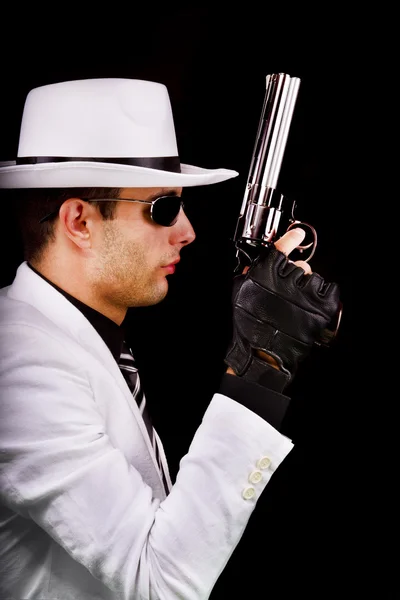 Gangster costume blanc — Photo