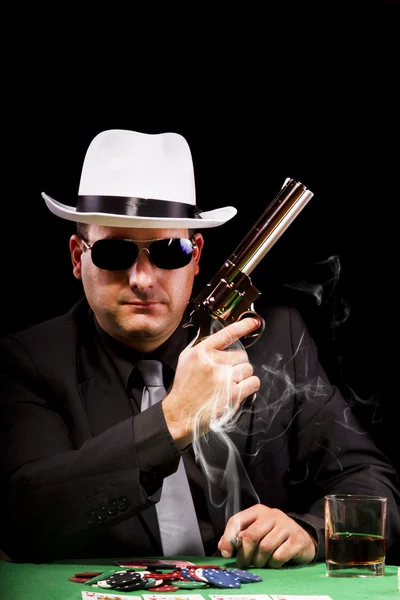 Black suit gangster — Stock Photo, Image