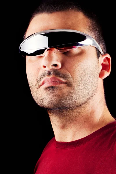 Futurista szemüveges férfi férfi — Stock Fotó