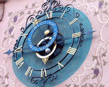 Decorative astronomical clock clipart