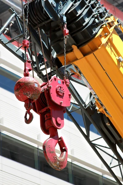 Crane hook and wrecking ball — Stock Photo, Image