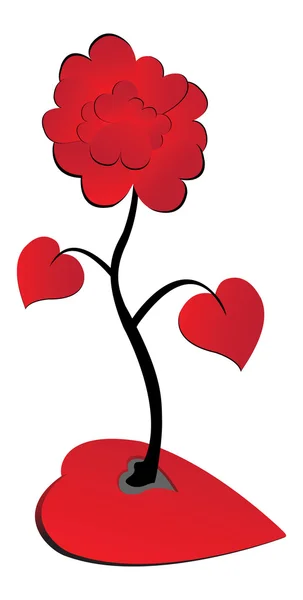 Сердца деревьев любви Стоковая Иллюстрация