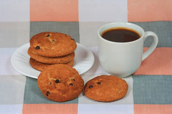 A csésze kávét a cookie-k — Stock Fotó
