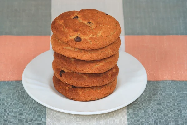The five sweet cookies for breakfast — Stock Photo, Image