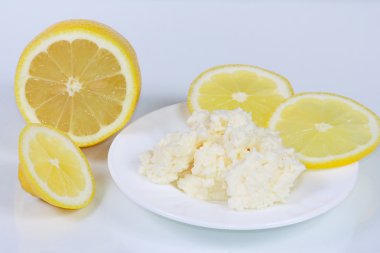 The cottage cheese and lemon clipart