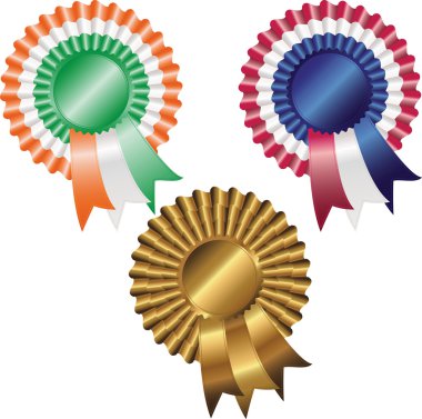 Rosette of ribbons of different colors clipart