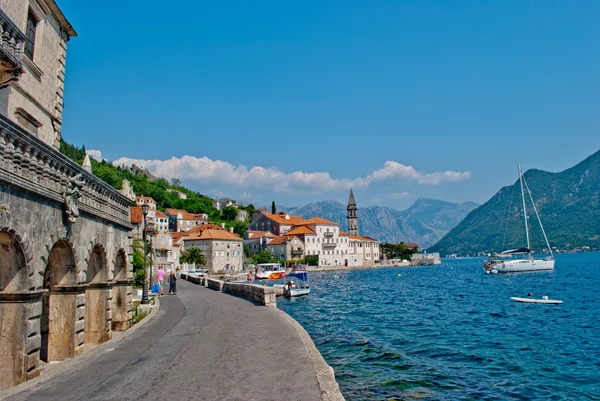 stock image The main street in old town Perast, Montenegro