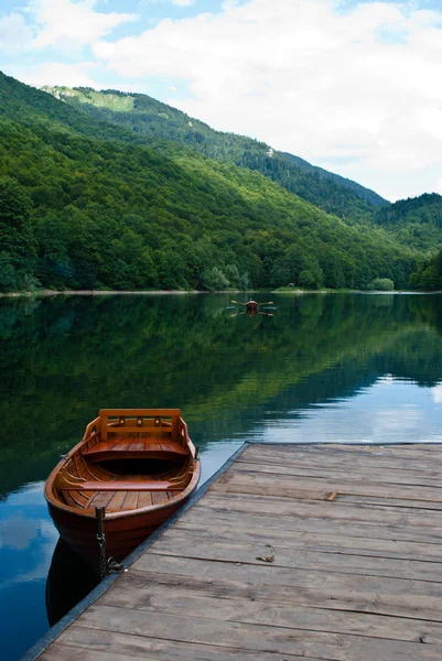 stock image One more photo with boat on the lake