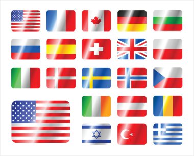 Vector set world flag icons clipart