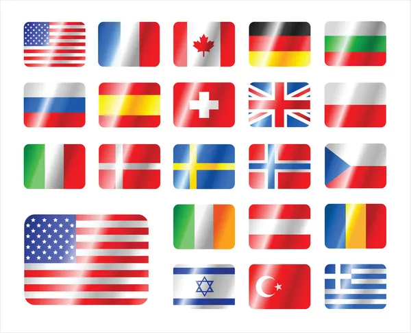 Vektorové sada ikon vlajky světa — Stockový vektor