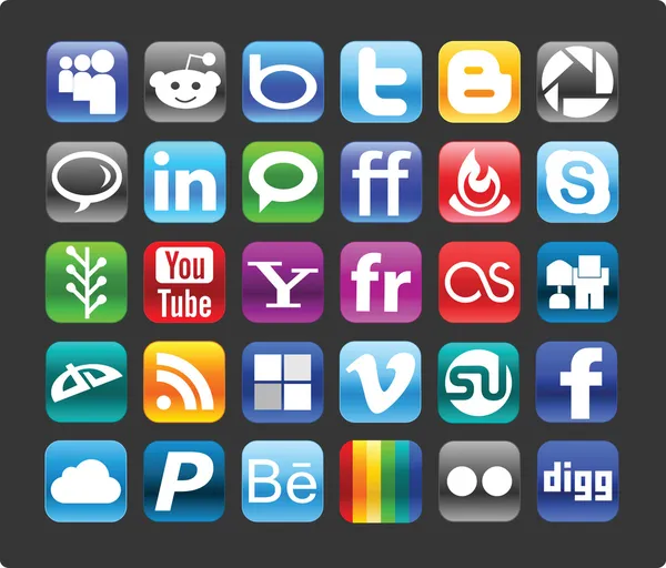 Иконы социальных сетей — стоковый вектор