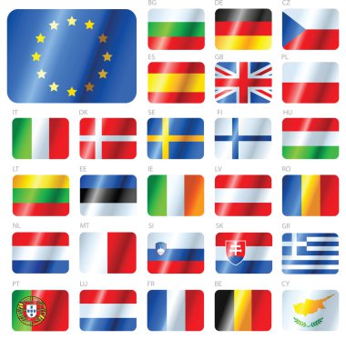 Avrupa Birliği bayrakları - düğmeleri ayarlamak