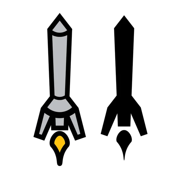 Pair Of Vector Rockets — Stock Vector