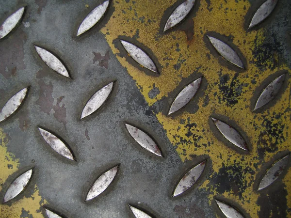 Diamond plate textur med gul färg — Stockfoto