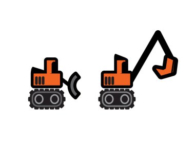 Two Vector Construction Tractors clipart