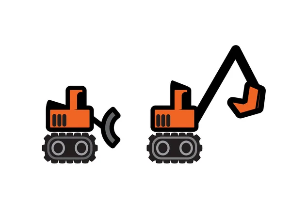Deux tracteurs vectoriels de construction — Image vectorielle