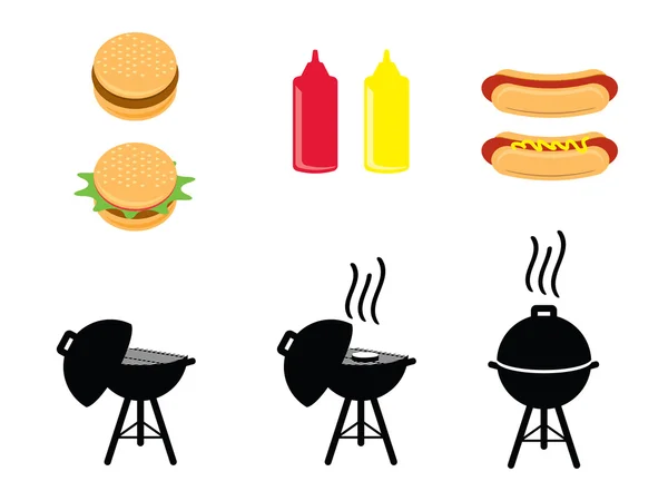 Icônes de barbecue — Image vectorielle