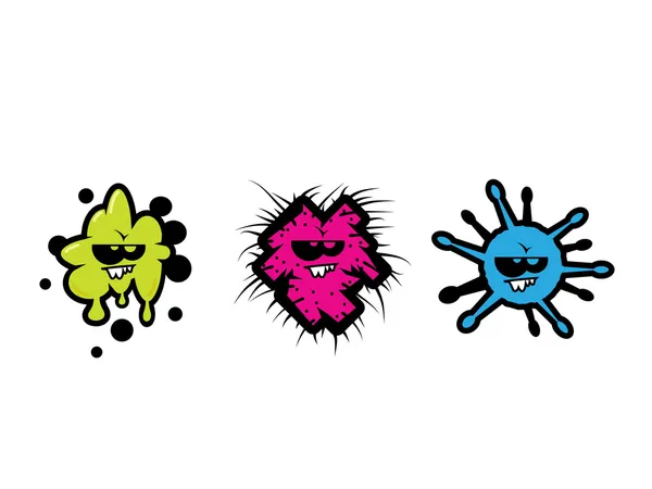 三个卡通细菌 — 图库矢量图片#