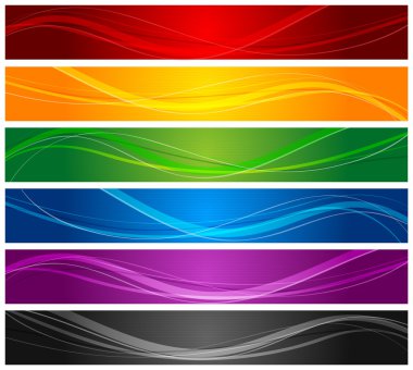 Colorful Wavy Line Banners clipart