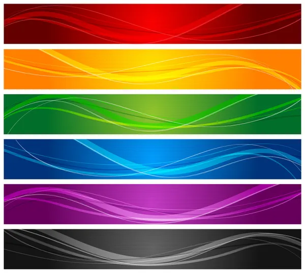Банери барвисті хвиляста лінія — стоковий вектор