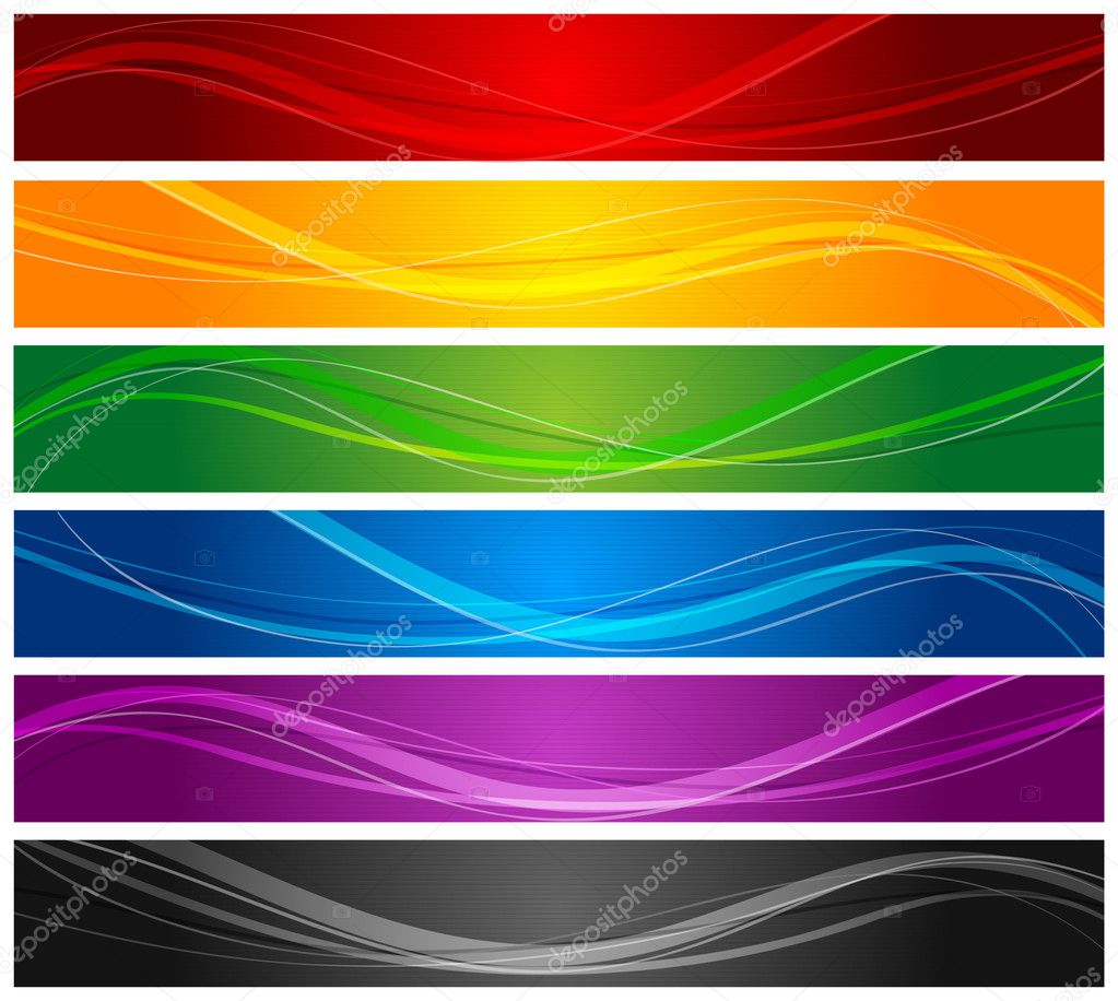 Colorful Wavy Line Banners