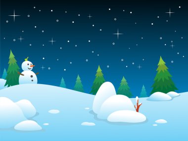 Winter Night BG clipart