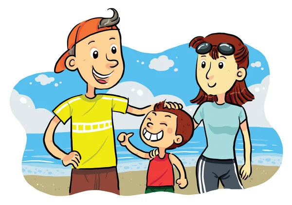 Семейный пляж — стоковый вектор