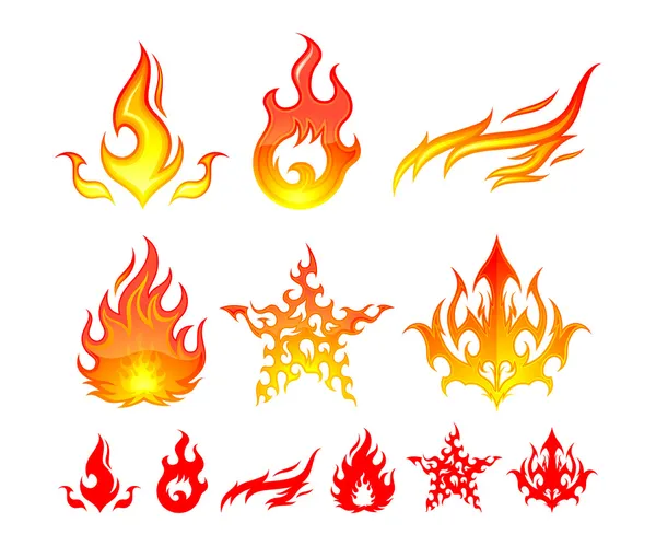 Fire Elements — Stock Vector
