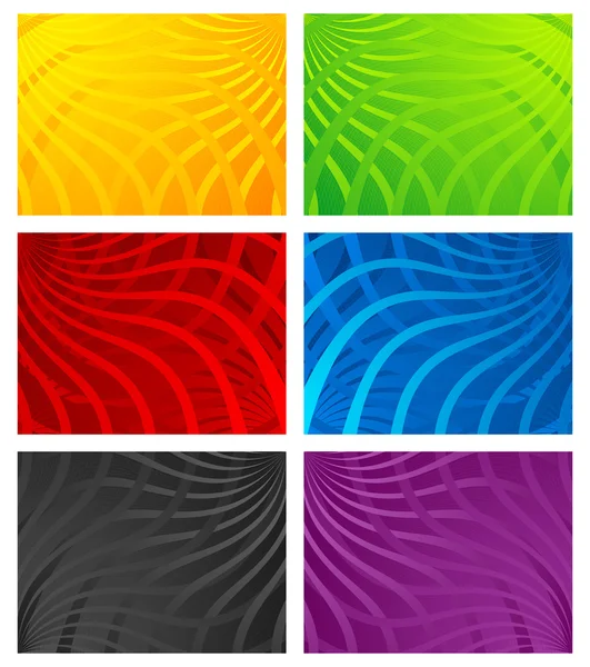 Colorful Wavy Line Backgrounds — Stock Vector