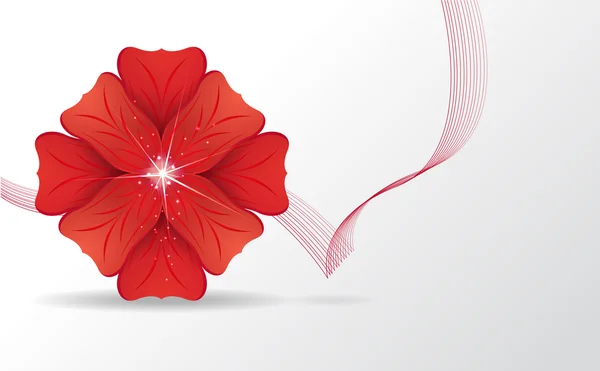 Fundo abstrato. flor vermelha. Vetor — Vetor de Stock
