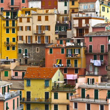 Colourful texture of Manarola village of Cinque Terre - Italy. clipart