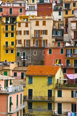 Colourful texture of Manarola village of Cinque Terre - Italy. clipart