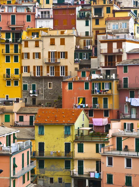 Kleurrijke textuur van manarola dorp van cinque terre - Italië. — Stockfoto