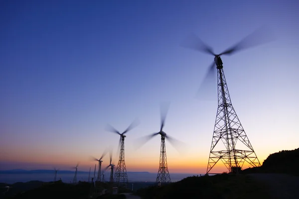 Wind farm in sunset — Stock Photo, Image