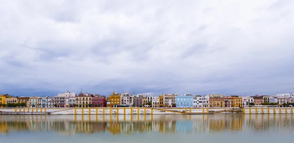 stock image Sevillie, panorama of the peaceful riverside