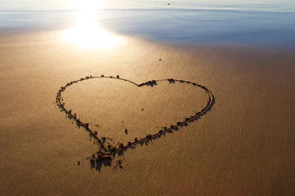 A homokba szívott szív — Stock Fotó