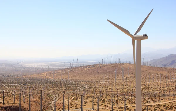 stock image Windmills of mountain side