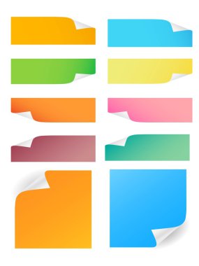 Vector colorful post it clipart