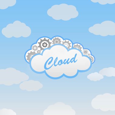 Vector abstract cloud computing background clipart