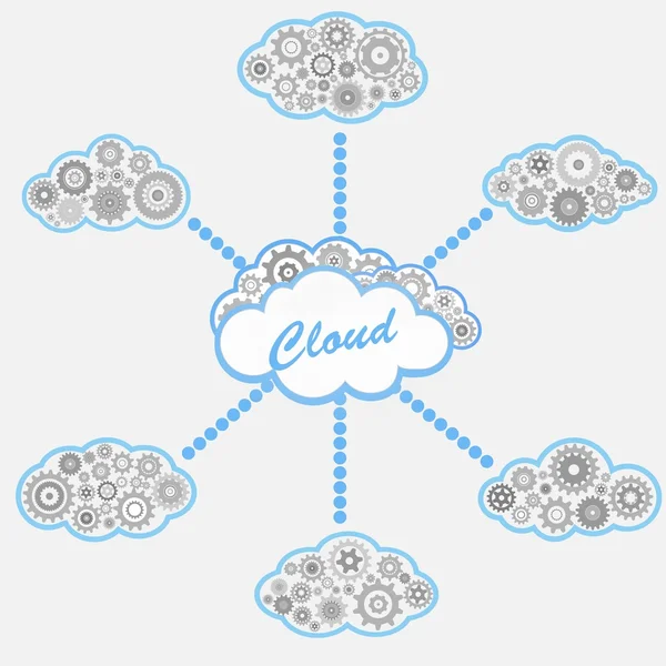 Felhő számítástechnikai szolgáltatás — Stock Vector