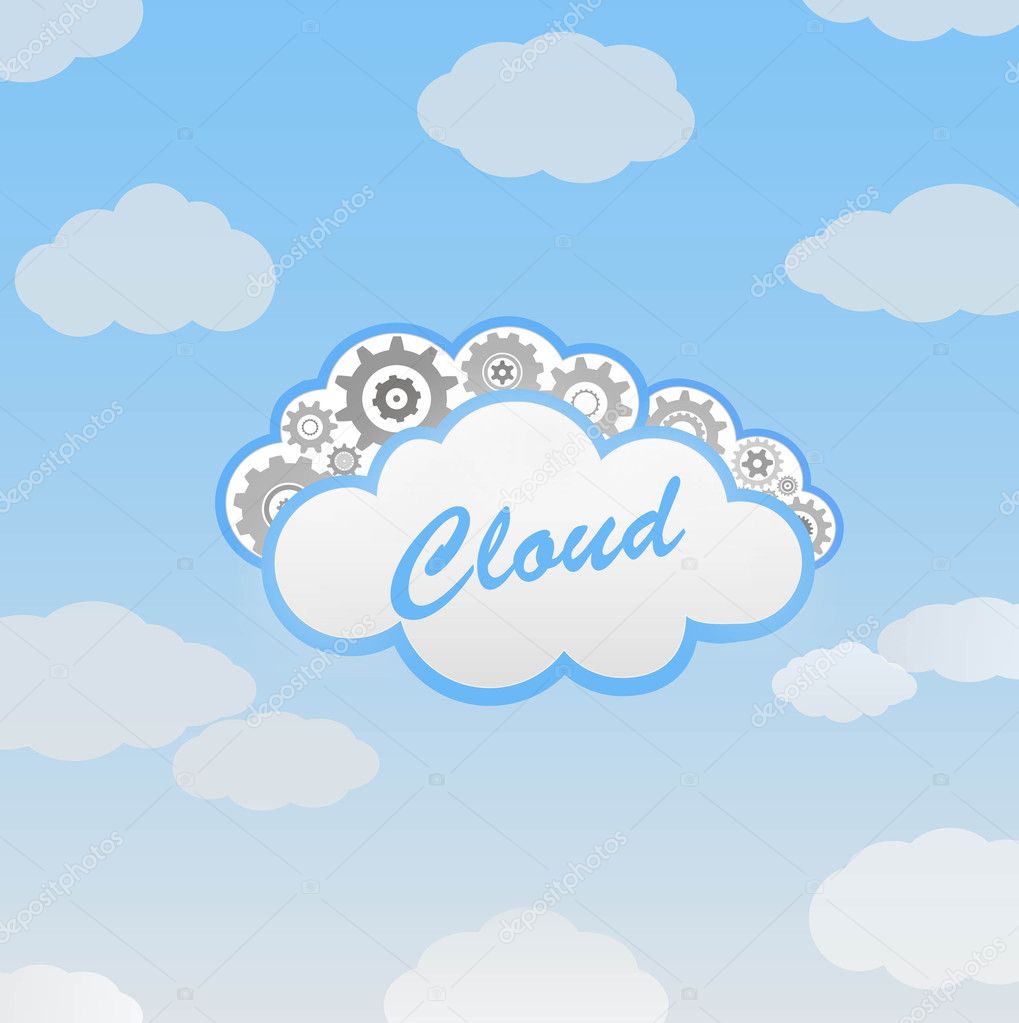 Vector abstract cloud computing background